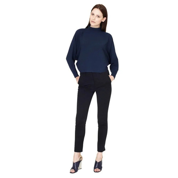 Apiece Apart‎ Black Camilla High Waist Skinny Trouser Cotton Pant Size 0 - Picture 1 of 9